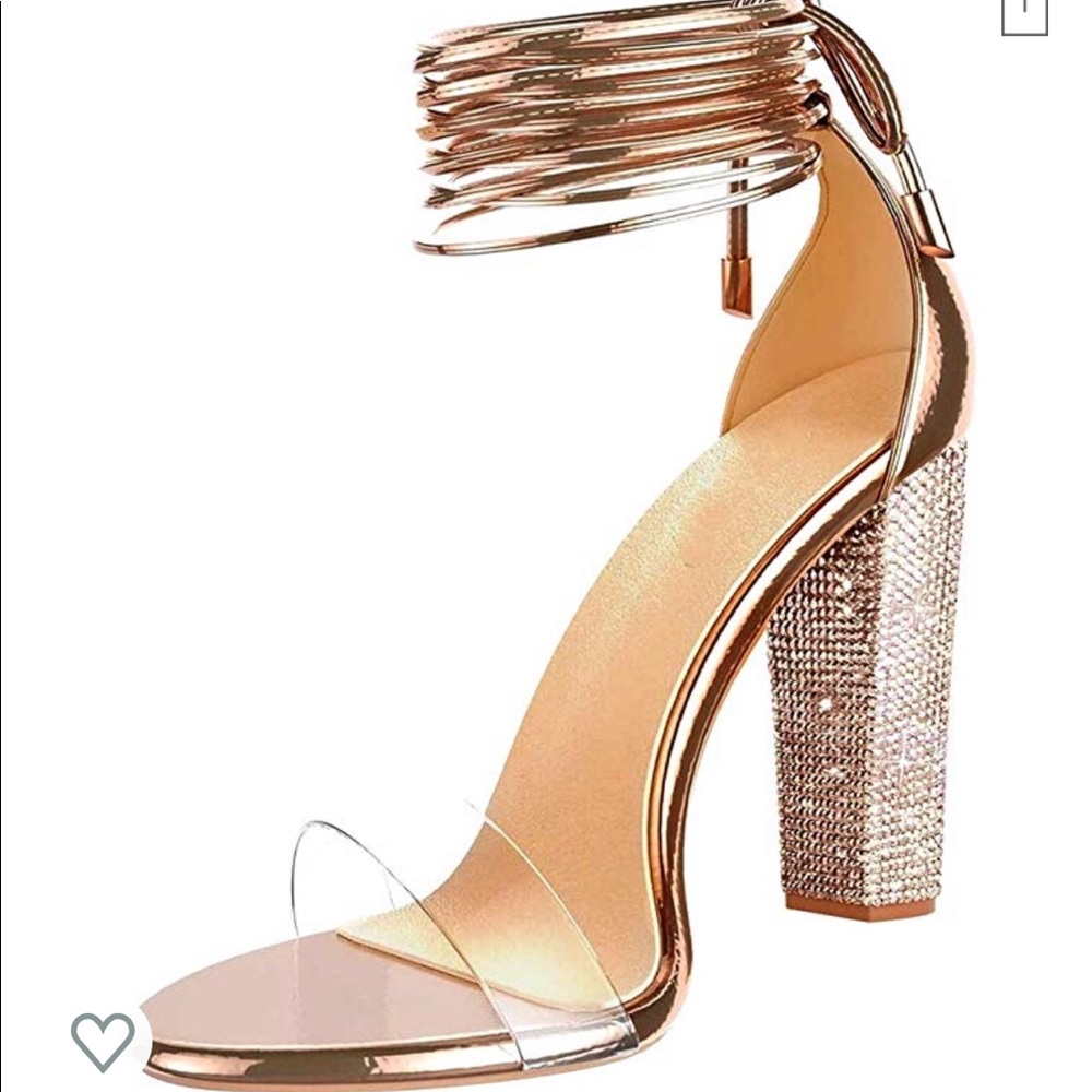 Heel Diamante Dress Party Shoes